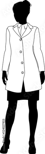 Female Scientist Engineer Woman Silhouette Person