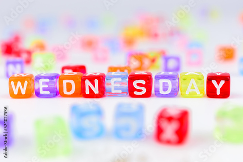 Wood colorful of word is wednesday
