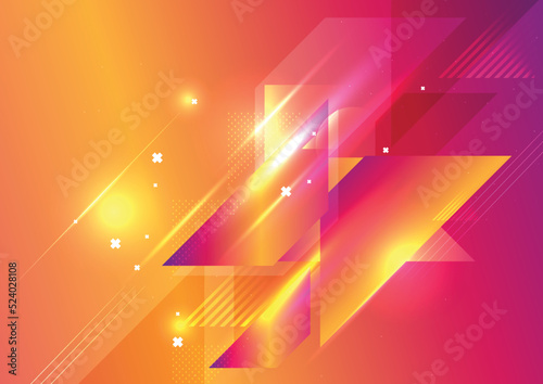 Abstract geometric composition forms modern background with decorative triangles and patterns backdrop vector illustration set