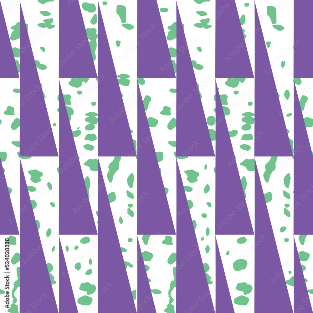 Fototapeta premium Abstract Hand Drawing Triangles and Random Dots Seamless Geometric Vector Pattern Isolated Background
