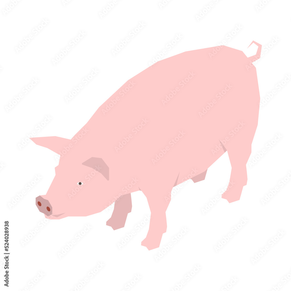 Isometric Pig Illustration Isometric Pig Illustration