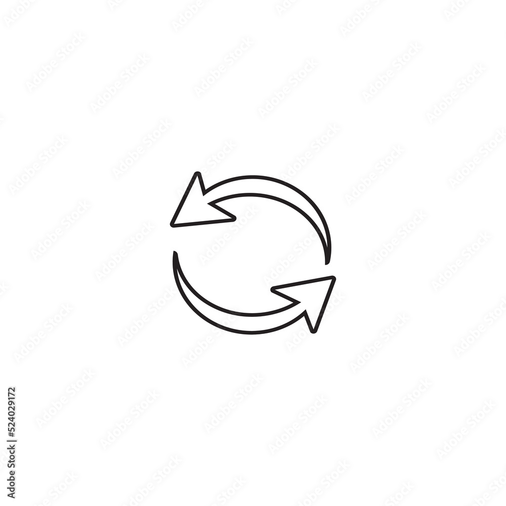 Arrow recycle icon flat design illustration Arrow recycle icon flat design illustration