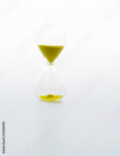 A hourglass on white background