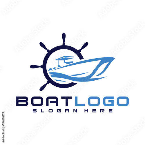 boat logo vector design template