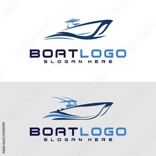 boat logo vector design template