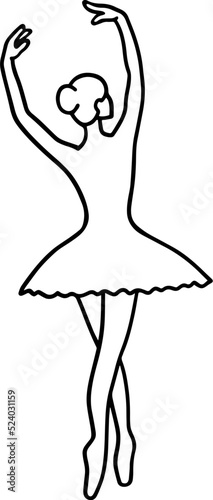 ballerina pose line art drawing