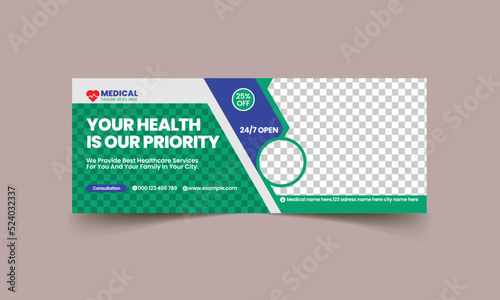 Medical healthcare timeline cover and web banner template
