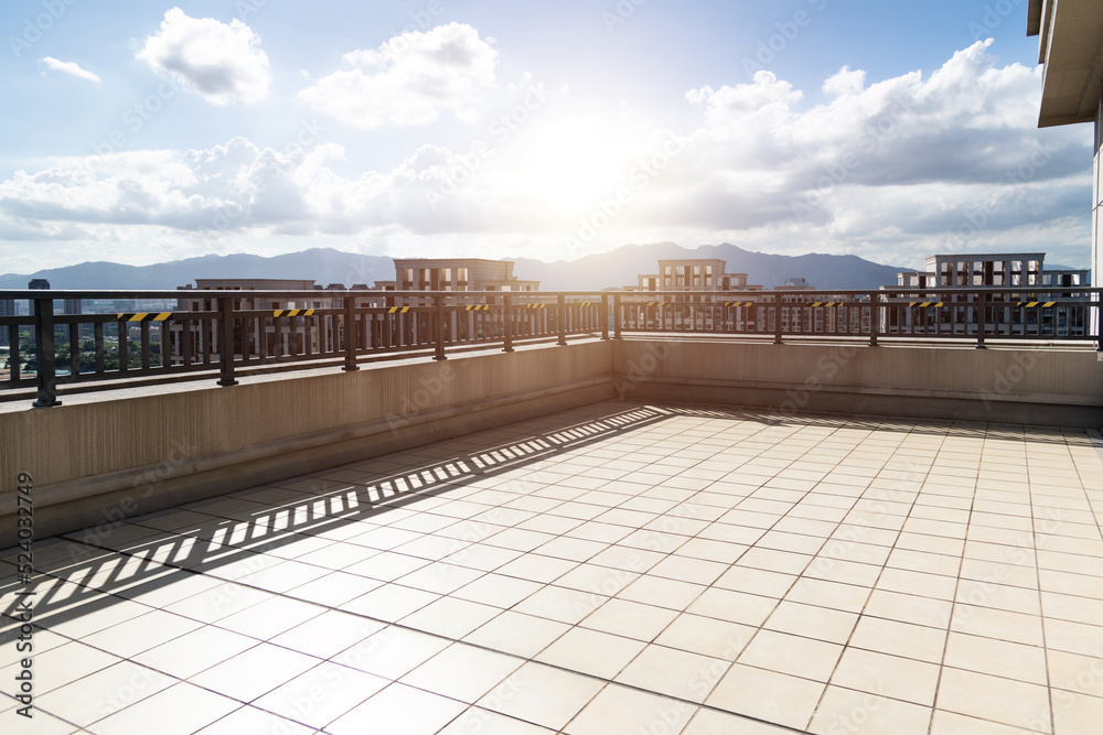 Empty rooftop in modern building Empty rooftop in modern building
