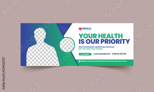Medical healthcare timeline cover and web banner template