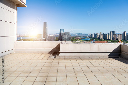 Empty rooftop in modern building photo
