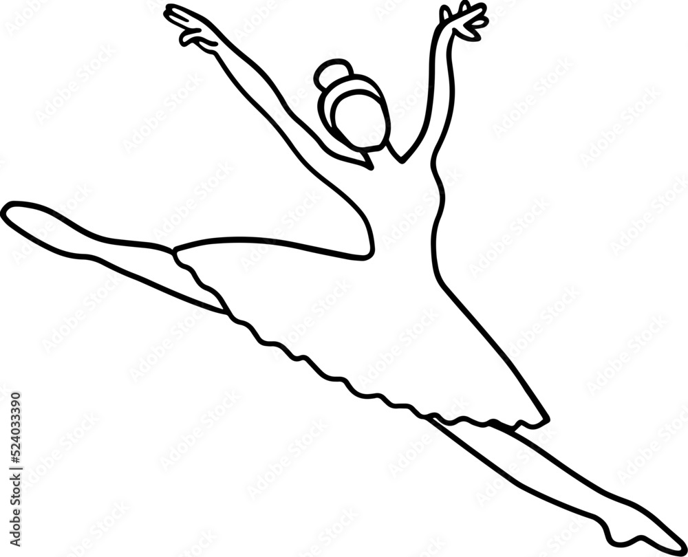 ballerina pose line art drawing Stock Vector Adobe Stock