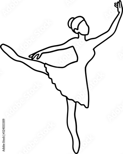ballerina pose line art drawing