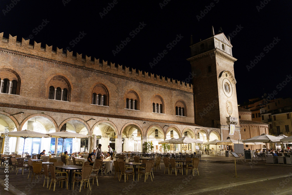 Mantua, Italy: historic buildings by night