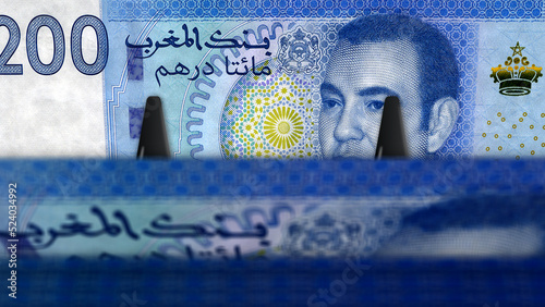 Morocco Dirham money banknotes pack 3d illustration