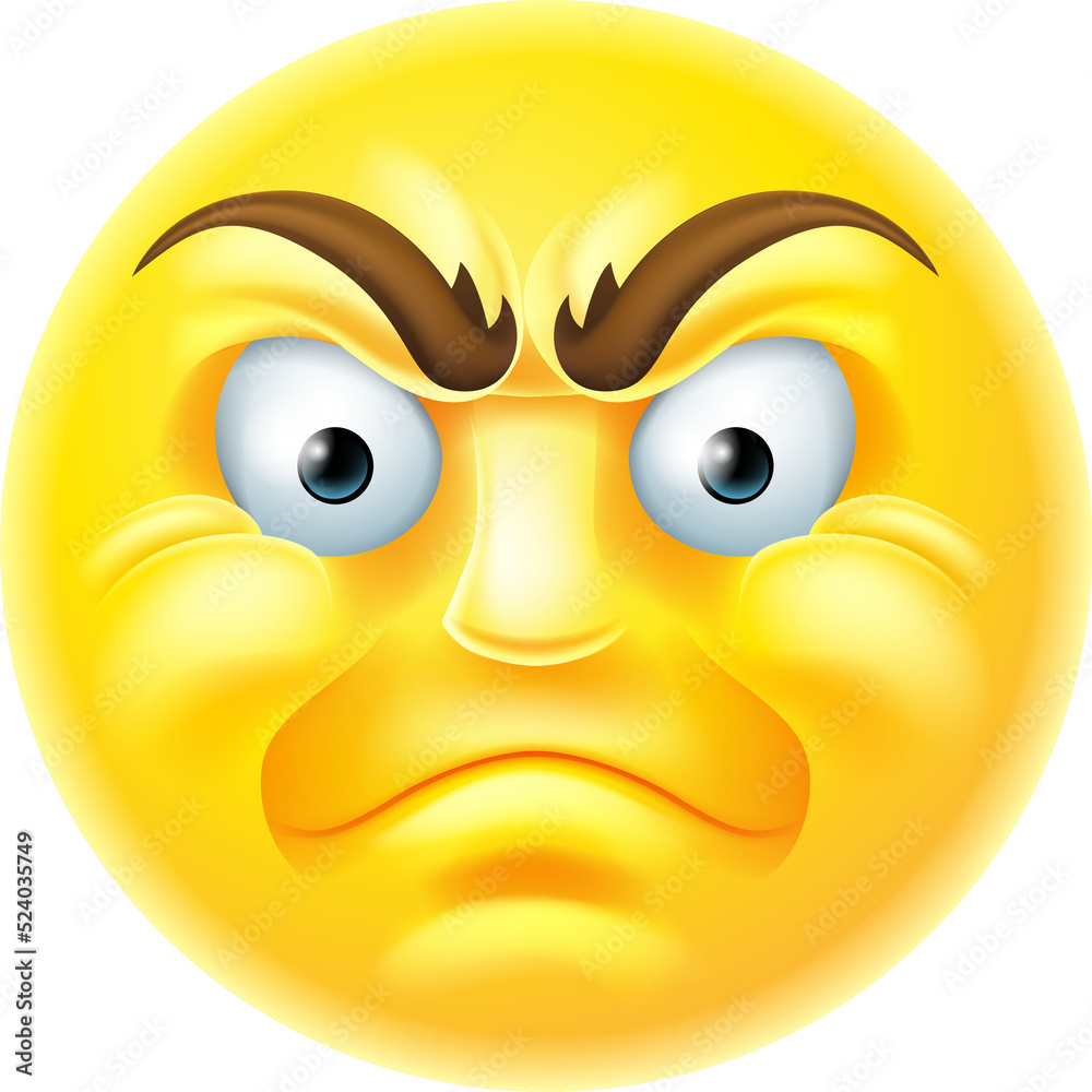 Angry Emoji Emoticon Cartoon Stock Illustration | Adobe Stock