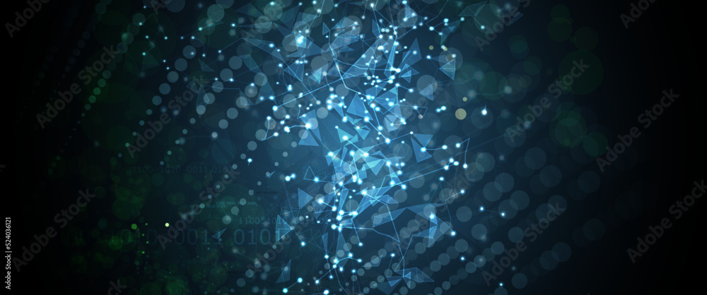 Artificial intelligence. Technology web background. Virtual concept
