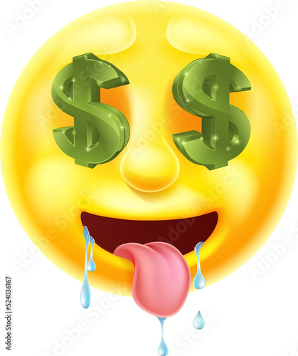Dollar Sign Eyes Emoticon E...