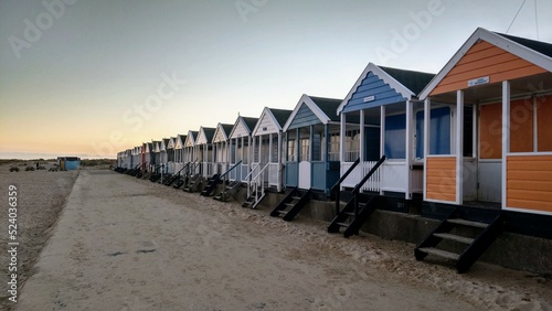 Colourful Beach huts at the Coast