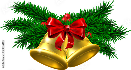 Gold Christmas Bells Decora...