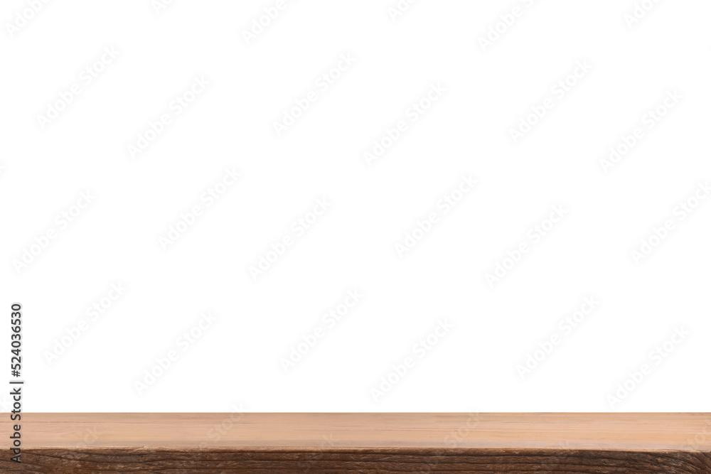 Empty brown wooden surface isolated on white Empty brown wooden surface isolated on white