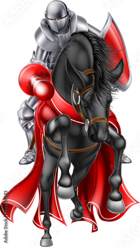 Jousting Medieval Knight on...