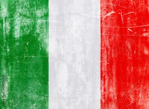 Fotografie Italian flag on white concrete wall