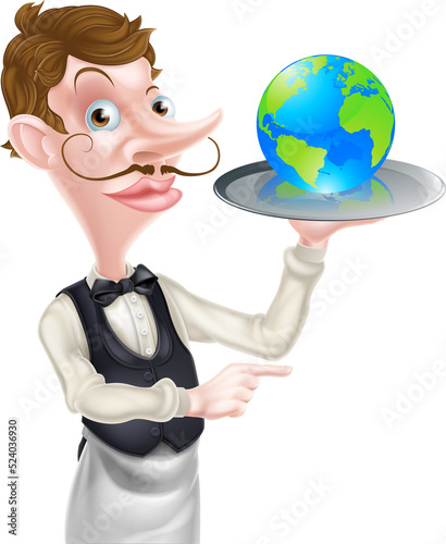 Globe Waiter Pointing