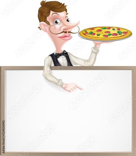 Pizza Waiter Sign