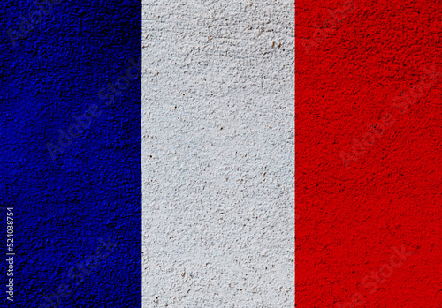 France flag on concrete wall