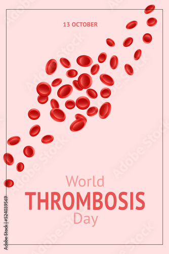 World Thrombosis Day 13 October. Design vector illustration with Thrombosis symbol