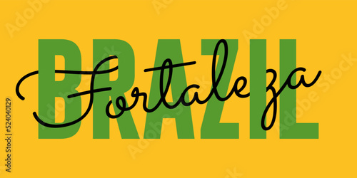 T-shirt stamp graphic, wear typography emblem Brazil, Fortazela vintage tee print, athletic apparel design shirt graphic print