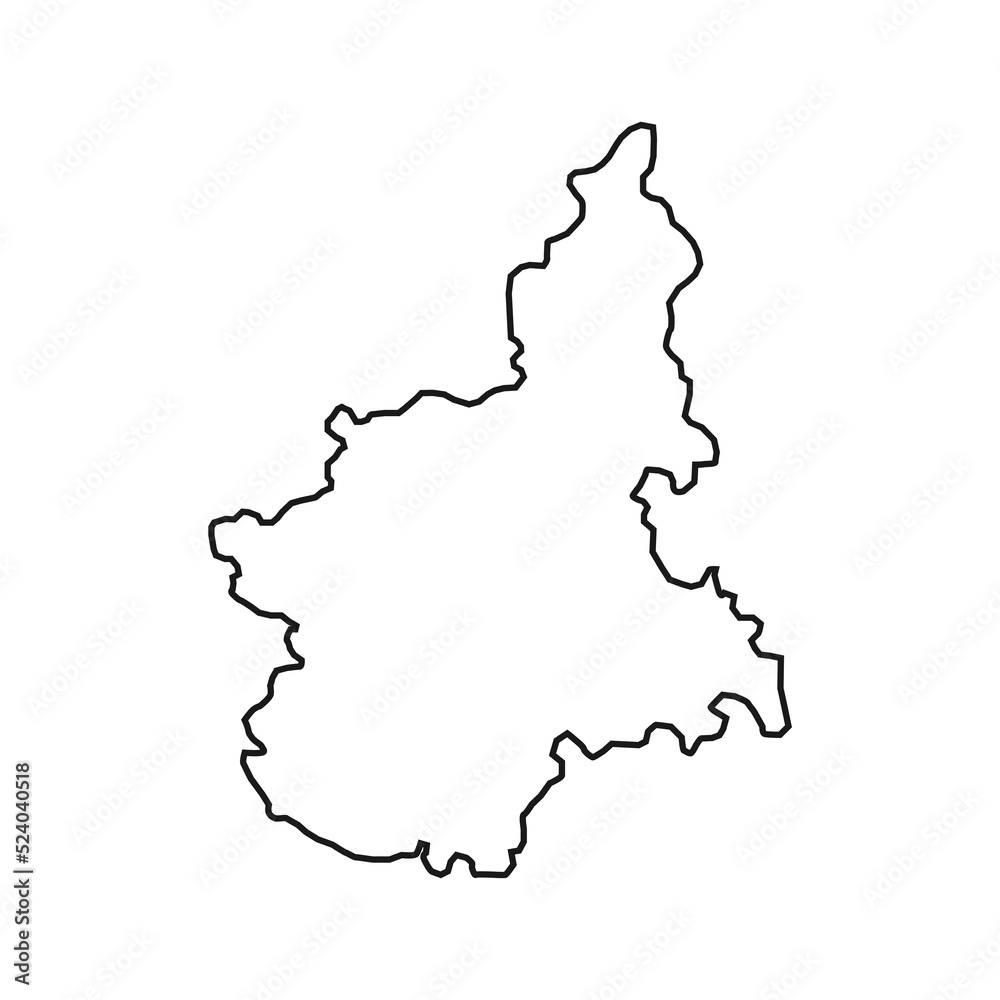 Piedmont Map. Region of Italy. Vector illustration.