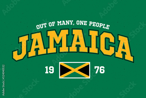 T-shirt stamp graphic, Sport wear typography emblem Jamaica vintage tee print, athletic apparel design shirt graphic print