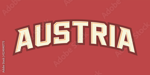 T-shirt stamp logo, Sport wear lettering Austria tee print, athletic apparel design shirt graphic print