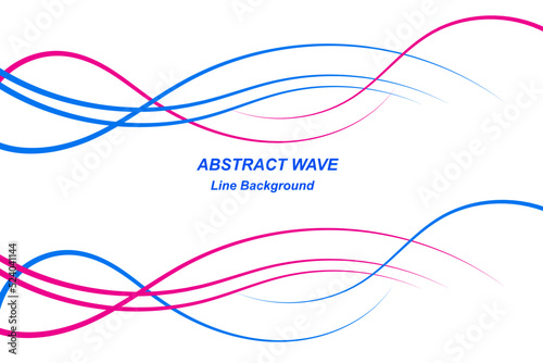 Abstract blue  pink wavy stylized line background .blending gradient colors It used for Web  Mobile Applications  Desktop background  Wallpaper  Business banner  poster. It make using blend tool