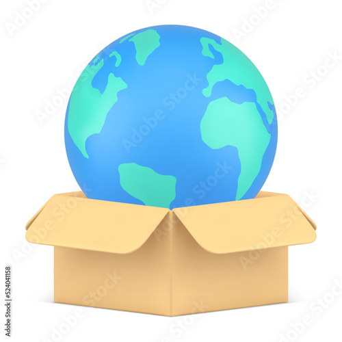Global logistic delivery service online shopping parcel worldwide transportation 3d icon vector