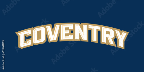 T-shirt stamp logo, UK Sport wear lettering Coventry tee print, athletic apparel design shirt graphic print
