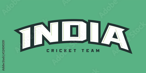 T-shirt stamp logo, Sport wear lettering India tee print, athletic apparel design shirt graphic print