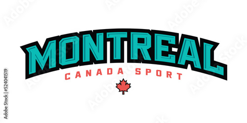 T-shirt stamp logo, Canada Sport wear lettering Montreal tee print, athletic apparel design shirt graphic print