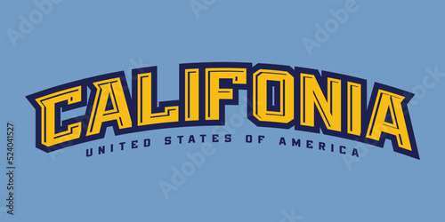T-shirt stamp logo, USA Sport wear lettering California tee print, athletic apparel design shirt graphic print