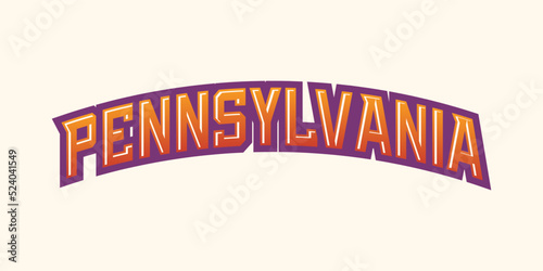 T-shirt stamp logo, USA Sport wear lettering Pennsylvania tee print, athletic apparel design shirt graphic print