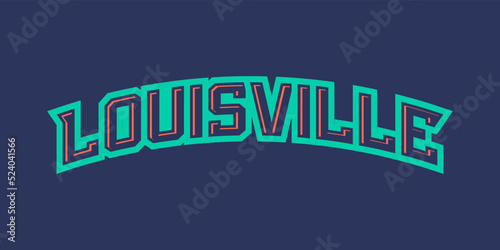 T-shirt stamp logo, USA Sport wear lettering Louisville tee print, athletic apparel design shirt graphic print photo
