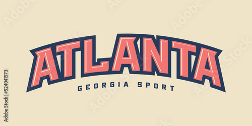T-shirt stamp logo, USA Sport wear lettering Atlanta tee print, athletic apparel design shirt graphic print