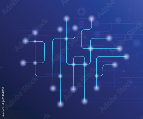 Blockchain technology background. Modern futuristic geometric hexagon blue background.