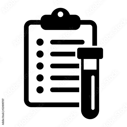 Clinical analysis result icon, lab blood test, medicine report, medical check up, health check. Vector icon isolated on white background.