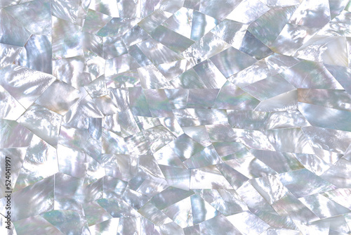 Soft blue mother of pearl texture in faceted pattern photo