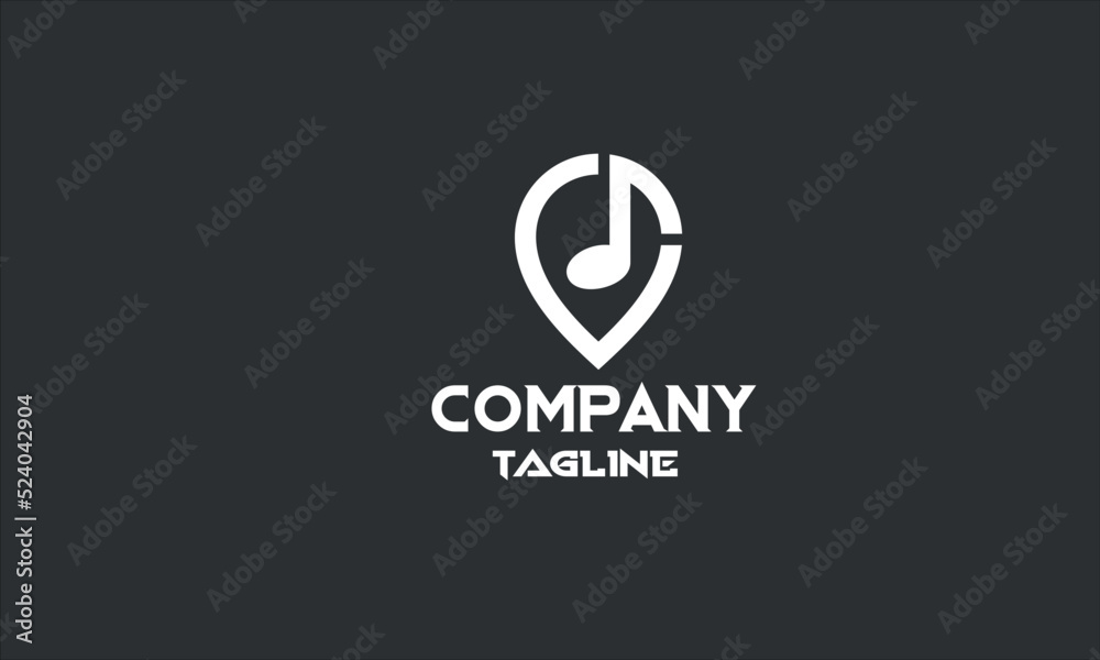 minimal music point logo template