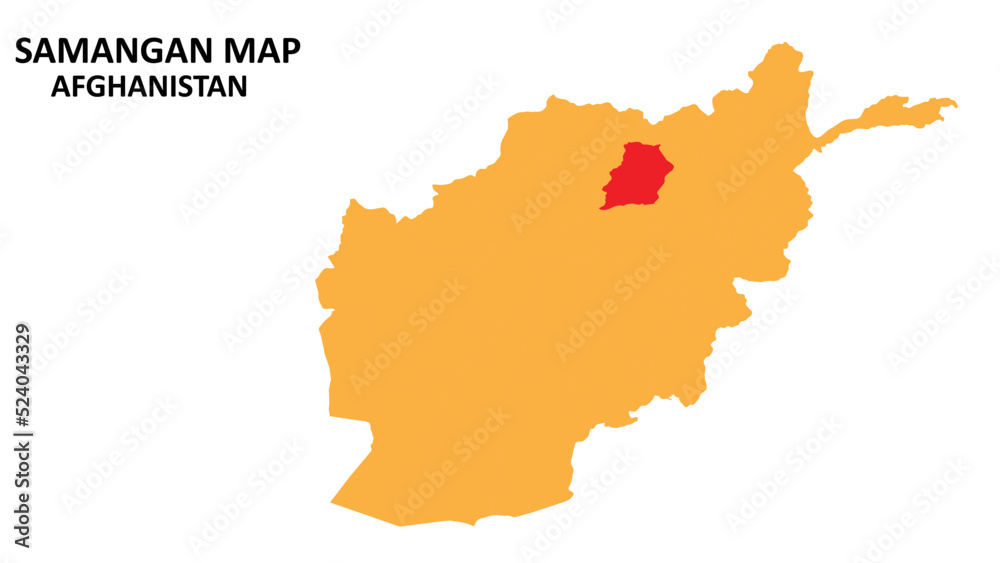 Samangan State and regions map highlighted on Afghanistan map.