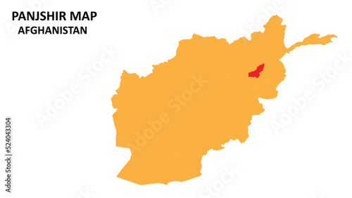 Panjshir State and regions map highlighted on Afghanistan map.