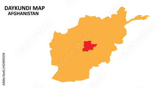 Daykundi State and regions map highlighted on Afghanistan map.